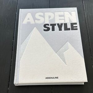 Assouline Aspen Style Book in Gray and White- back cover stained